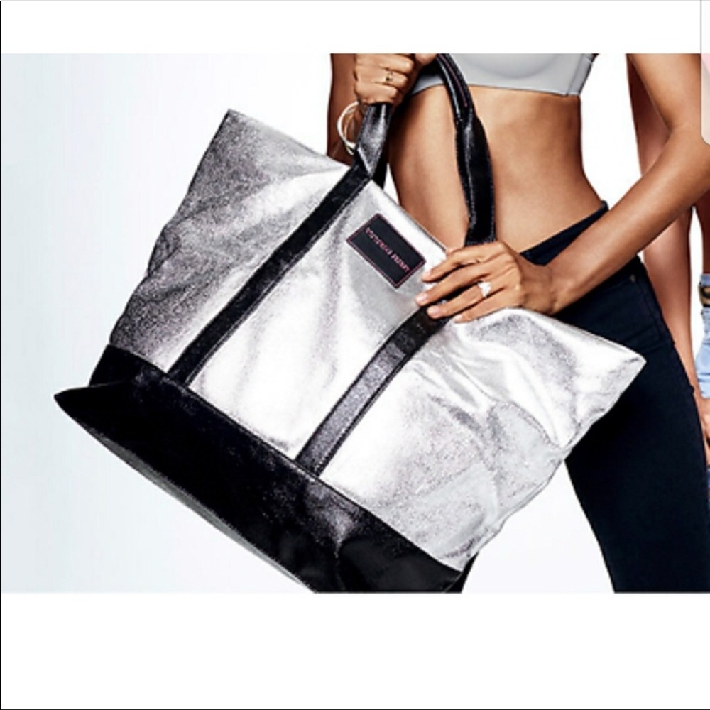 Victoria’s Secret shiny silver bag